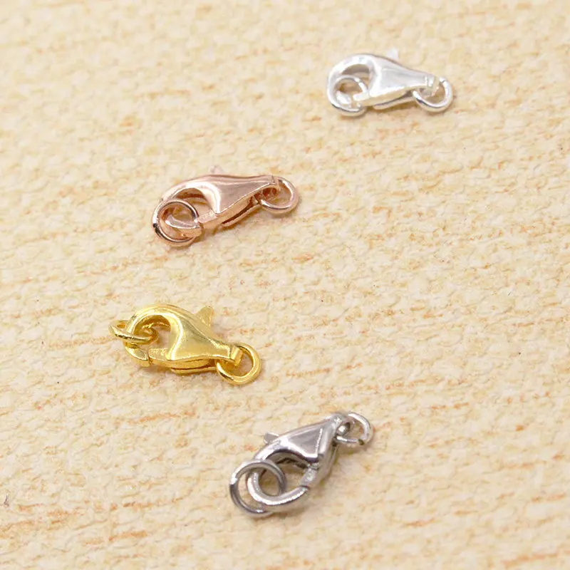 WHOLE SALE BULK PRICE .100% Real 925 Sterling Silver 8 MM-11 mm Lobster Clasp Jewelry Findings Connector Components for DIY