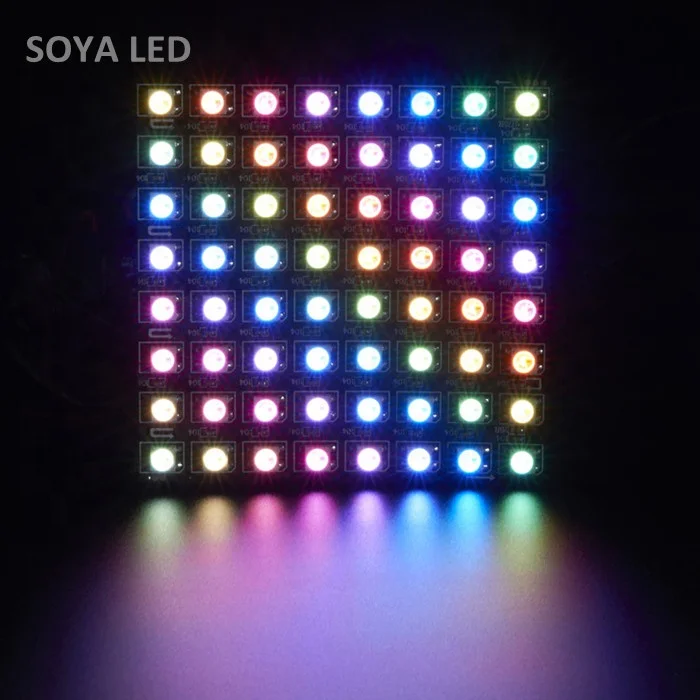 Rainbow Matrix for Arduino/uC - 8x8 WS2812B Smart RGB LED