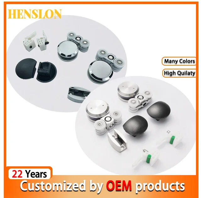 shower room tempered frameless glass Sliding wheel for aluminum profile Track Pivot Guide