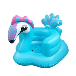 Infant Toddler Cartoon Animal Seat Chair Kids PVC Inflatable Dining Bath Seats Baby Portable Play Game Mat Sofas