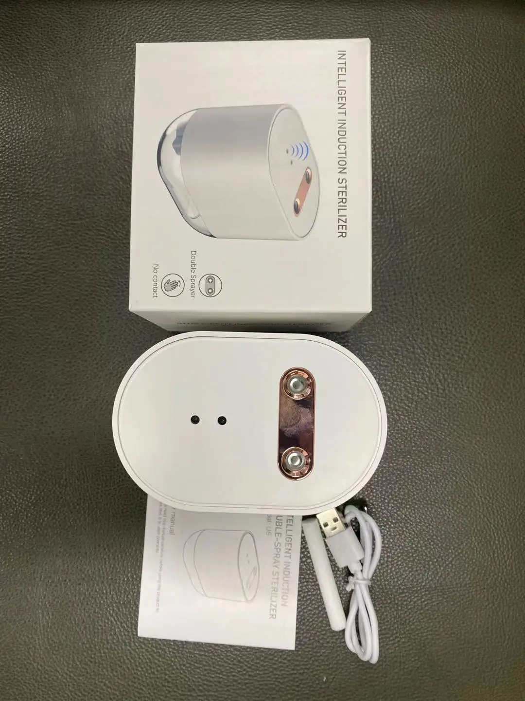  2021Newest design Double Hole Automatic Alcohol Dispenser Touchless Hand Sanitizer 100ml/7.2ozc alcohol