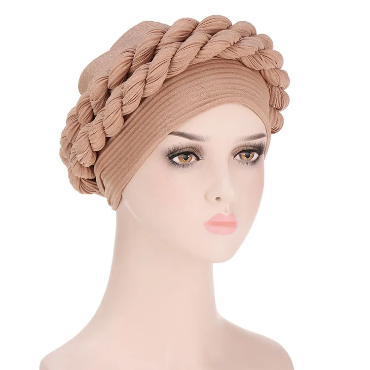 New Style Turban Braid Crumpled Twist Braid Muslim Wholesale Turkish Hijabs Hijab Cap Muslim Malaysia Hijab