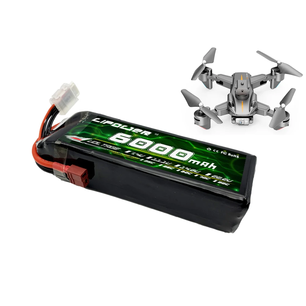 Drone Hexacopter Octocopter 35C/70C/120C 6000mAh 22.2V 6S1P FPV Helicopters LiPO Battery for Big Load Multirotor FPV