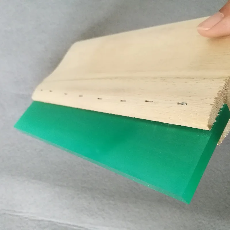 Silk screen printing squeegee with wooden handle