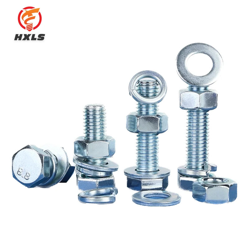 wholesale High Quality DIN933 DIN931 M6-m36 M10 8.8 Grade galvanized Hex Head Bolts And Nuts