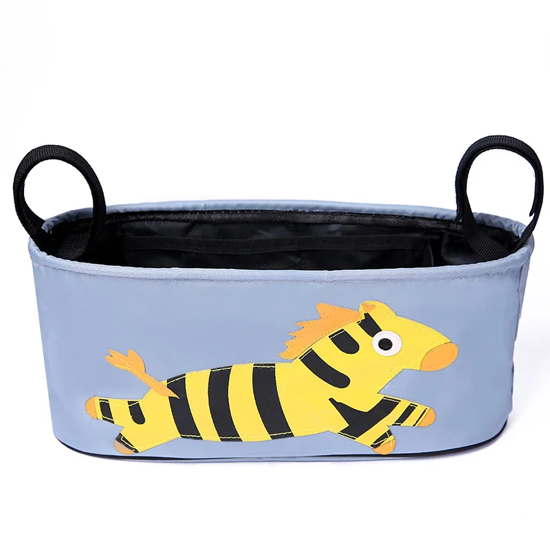 Factory wholesale universal animal pattern diaper bag baby stroller organizer with insulated cup holders