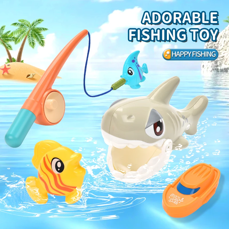 2024 новые детские игрушки для ванной набор плавательных животных рыбалки