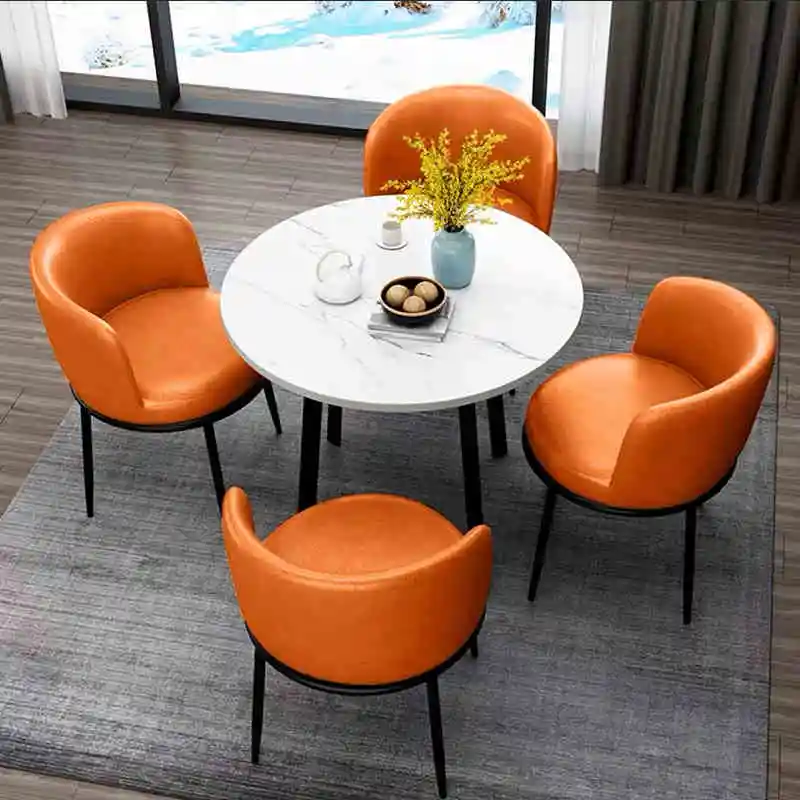 Low-luxury Minimalist E1 MFC Panel Small Balcony Coffee Table Faux Marble Coffee Table White Office Furniture