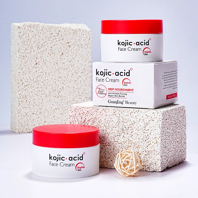 GuanJing moisturizing kojic acid face cream skin whitening cream for dark black skin
