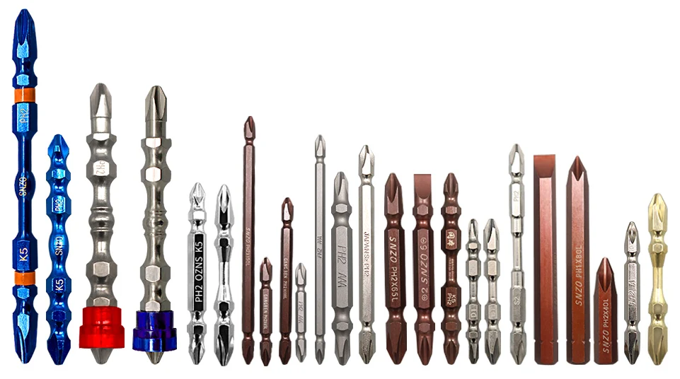 10pcs Packed Double Head magnetic Screwdriver Bits set, Sand Spray Finished Impact Screwdriver Bit 65mm