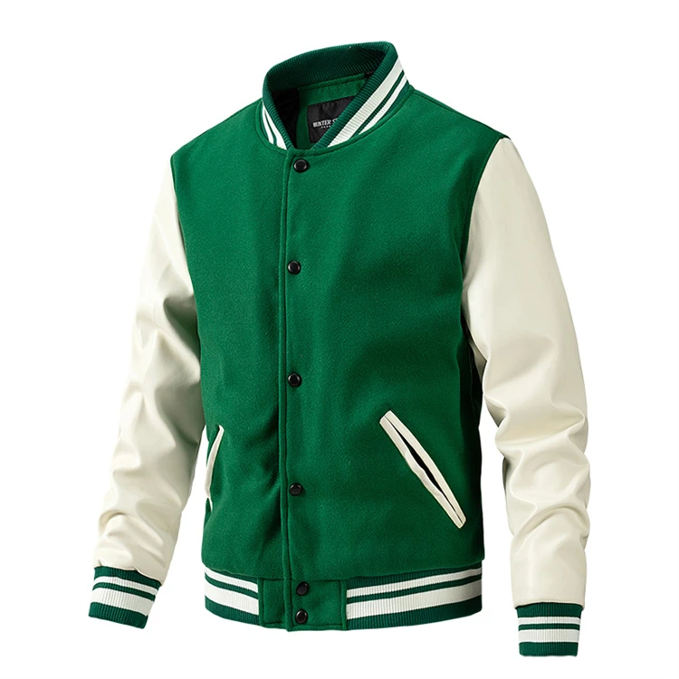 Baseball Leather Street Coats Custom Embroidered Letter Windbreaker American Hip Hop Loose Coat Mens Casual Pullover Jackets