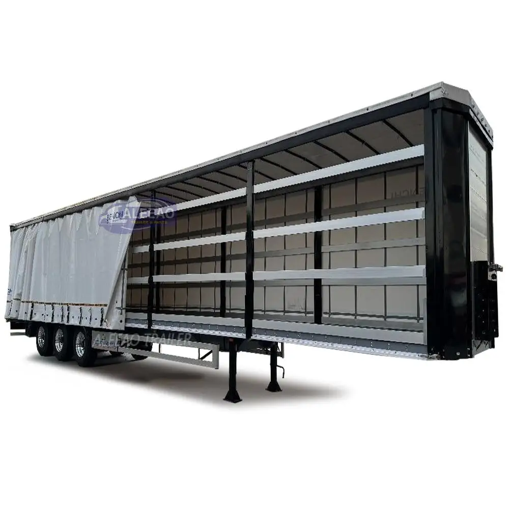 45ft 53ft cargo transport curtain side van box/ side curtain sliding semi trailer for sale