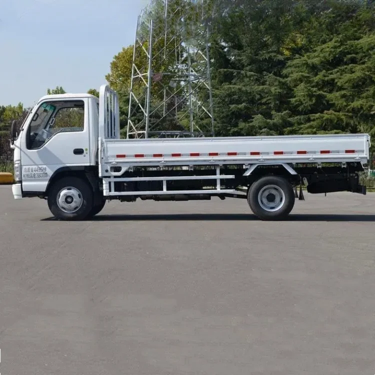 Best-selling Isuzu van 4x2 LHD /RHD 3 ton cargo truck ELF Euro 6  engine cargo box length 4000mm fence truck for sale in factory