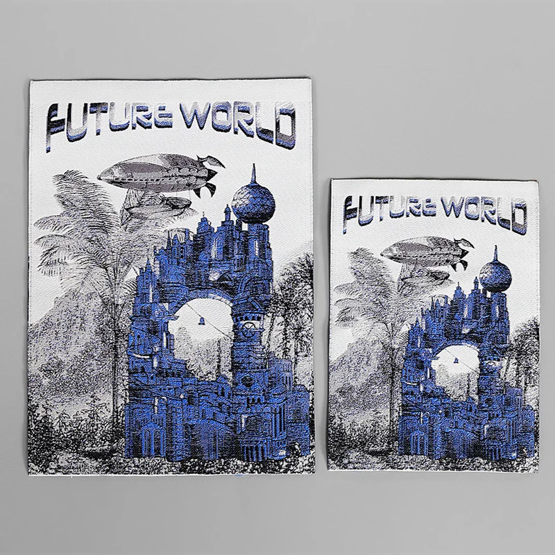 Китайский завод по индивидуальному заказу индивидуальная одежда логотип печать тканая этикетка без MOQ