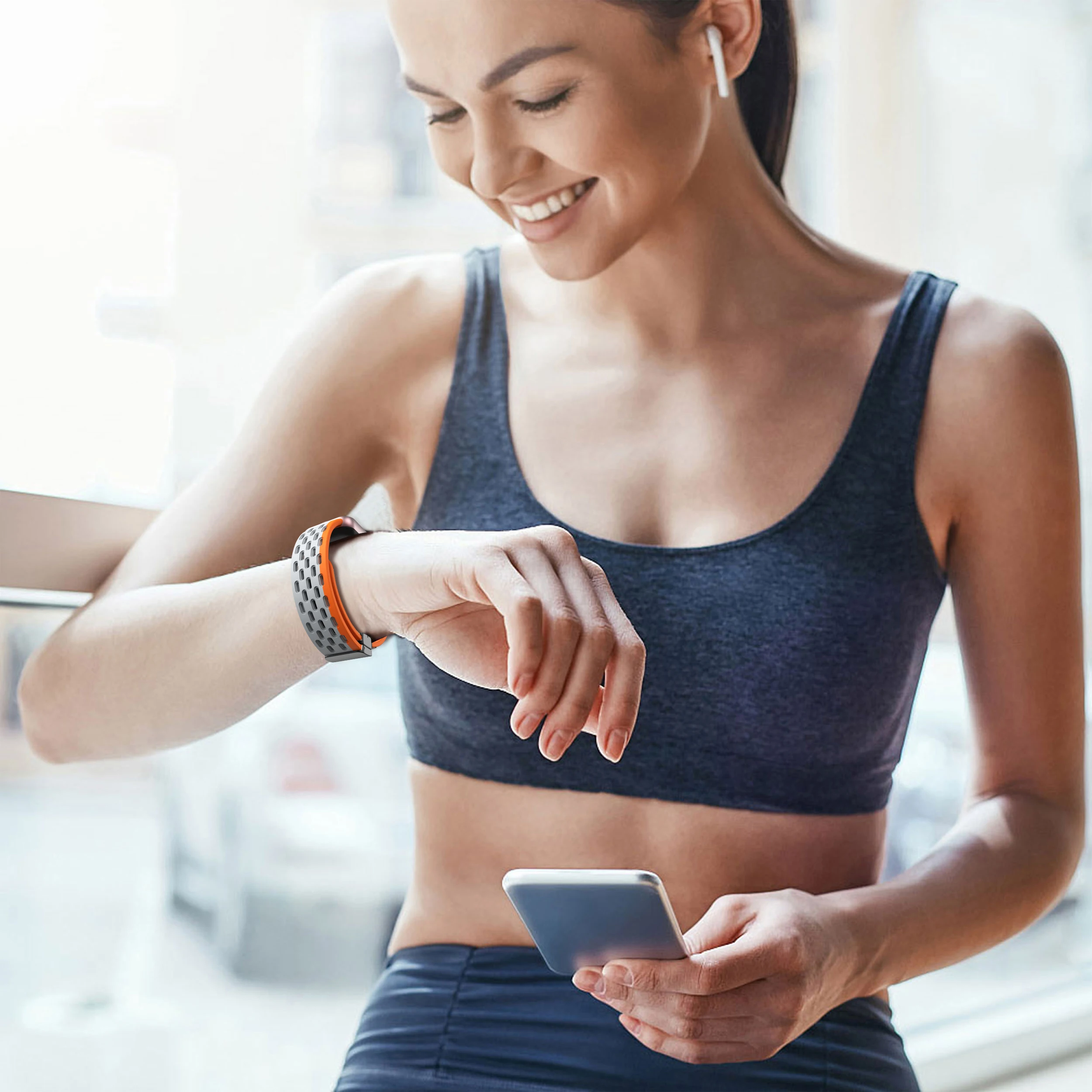 Eraysun Silicone Adjustable Watch Accessories Magnetic Buckle Wristband Fitness Straps Replacement Bands For Samsung Galaxy Fit3