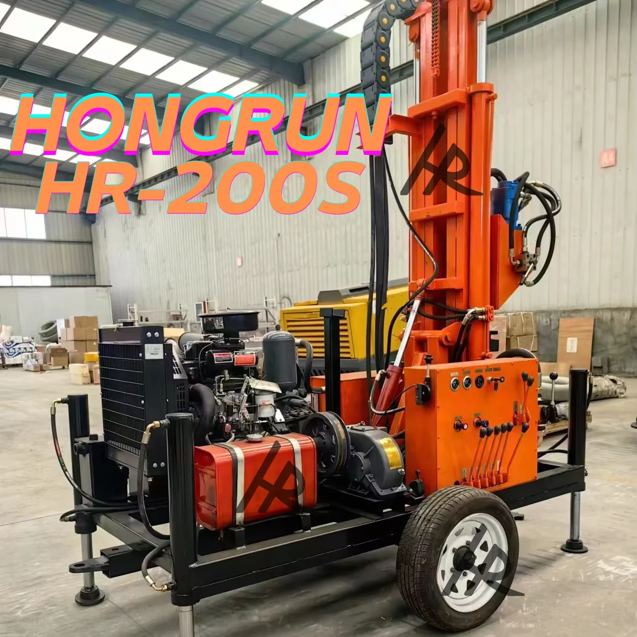 HONGRUN 200m 300m hydraulic borehole water well drilling rig dril water well machine for sale