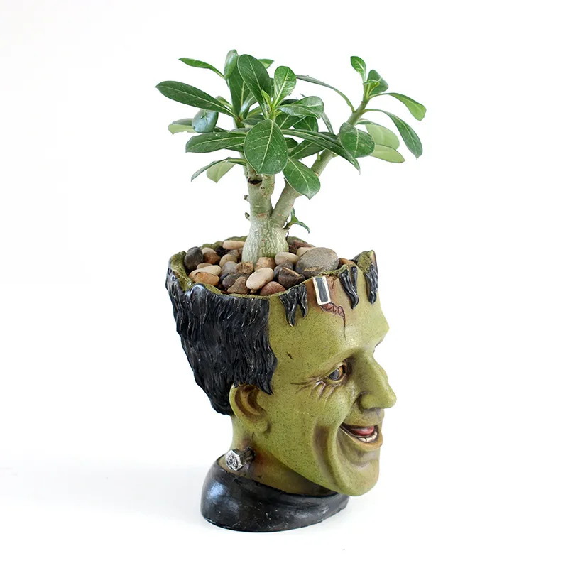 Resin Made Funny Indoor Succulent Plants Pots Pen Holder with Drainage Hole Large Opening for Plants Flower Pots & Planters