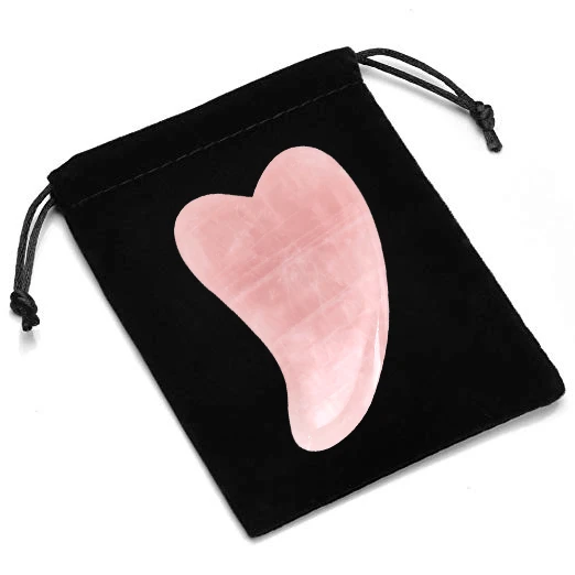 
Pink Jade Gua Sha Scraping Massage Tool Rose Quartz Heart Shaped Gua Sha Stone Tools For Face And Neck 