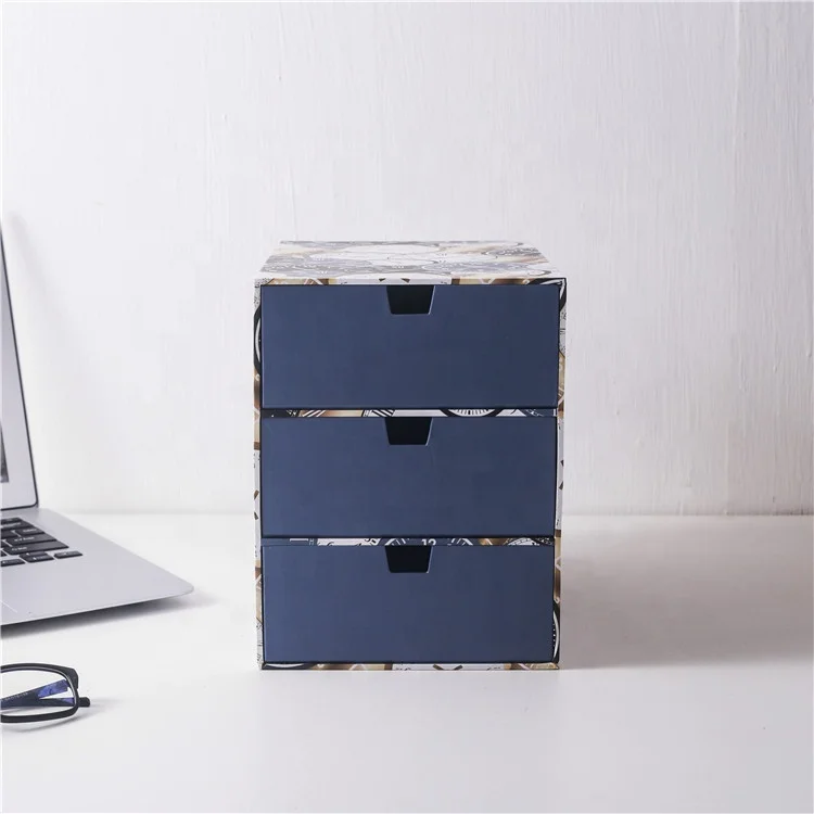 Unique design school desktop stationery storage box 3 layer drawers office desk organizer