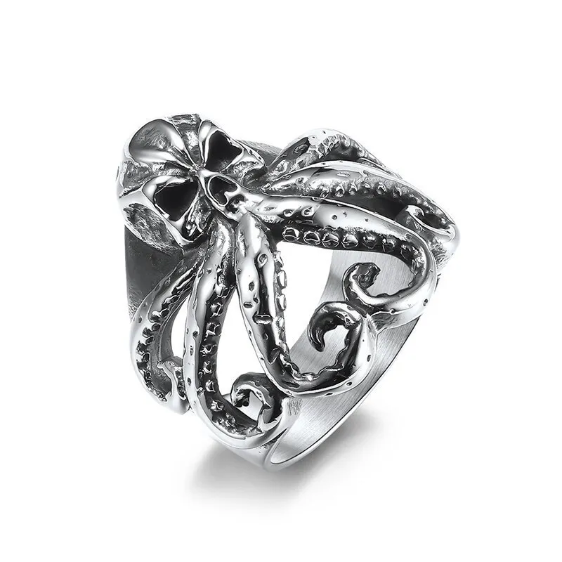 AA017957 Animal Octopus Rings Vintage Ocean Monster Octopus Ring Punk Style Wholesale