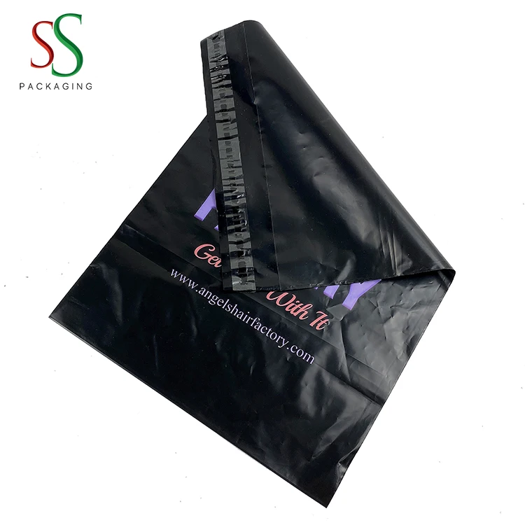 Good quality colorful logo print hair extension wig clothing shoes shipping bag custom poly mailer bag