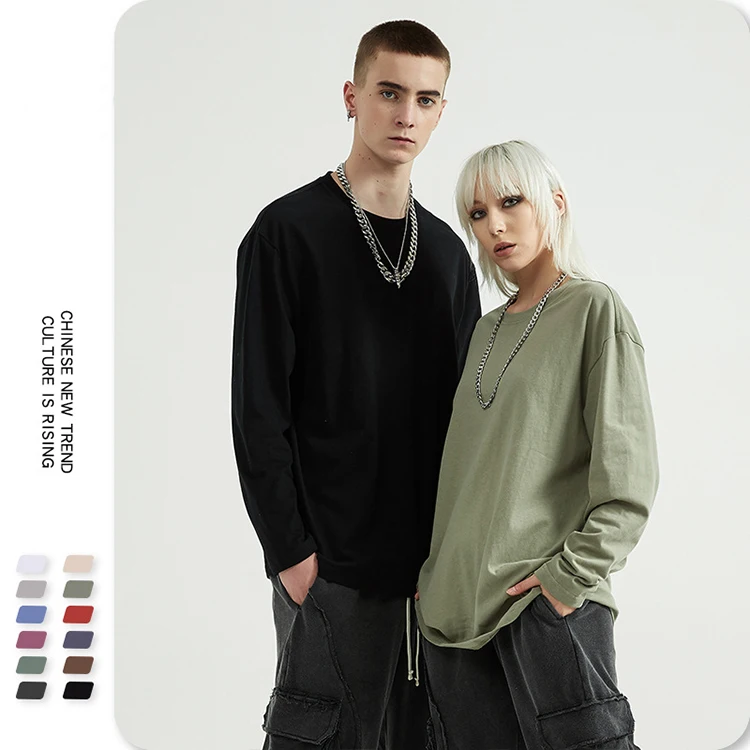 New 2021 Autumn long sleeve women t-shirt fashion custom high quality printing man casual summer long sleeve t-shirt