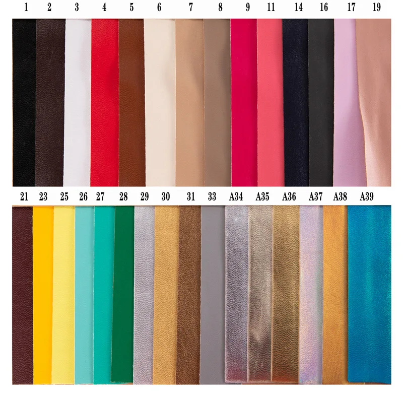 Soft Suede Back Stretch 0.6 mm Embossed Nappa Faux Synthetic PU Leather Fabric for Clothing Clothes Dress Pants Gloves Legging