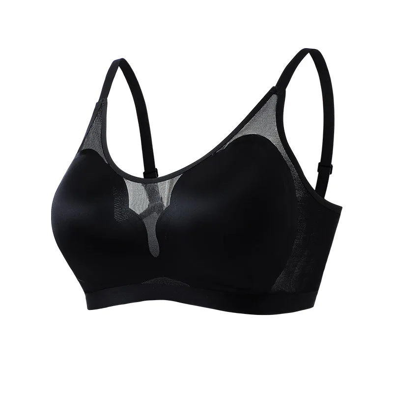 High Elasticity Seamless Soft Support Ultra-Thin Ice Silk Splicing Mesh One Piece Seamless Underwear