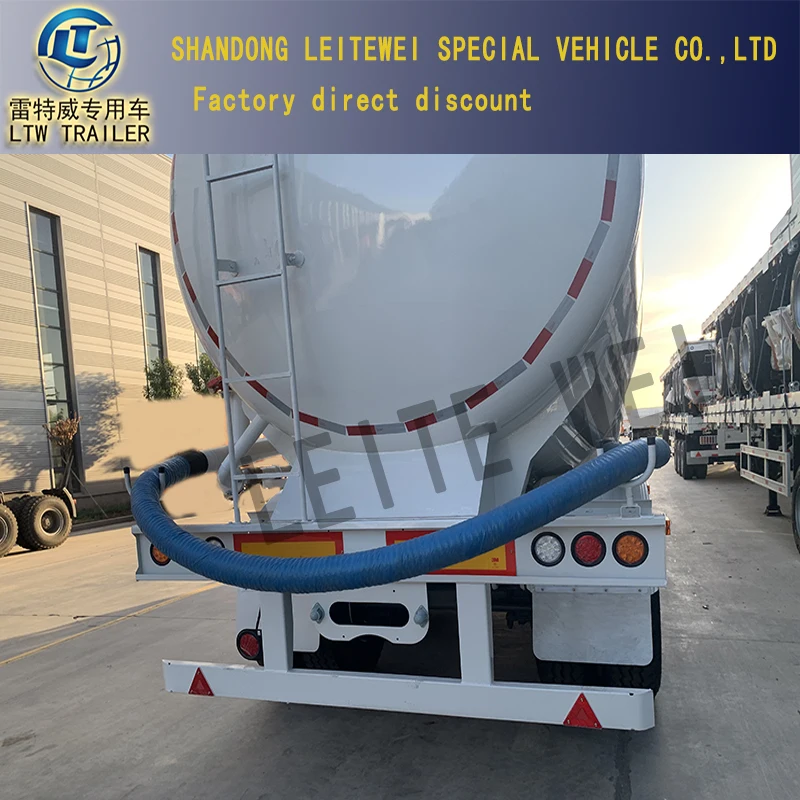 40cbm 45cbm 40 Ton Unloading Powder Material Transport Bulker Silo Carrier Bulk Cement Tank Semi Truck Trailer
