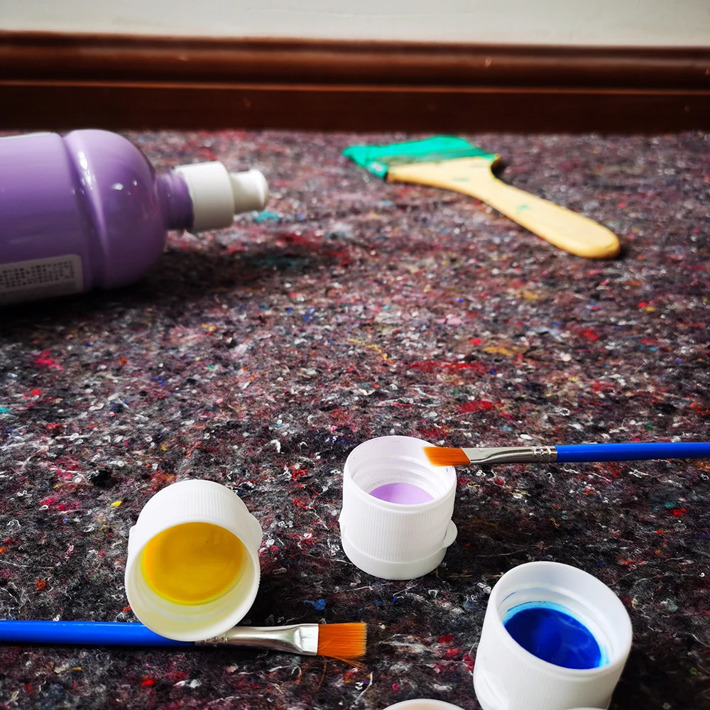 Recycled non woven Material painter felt decoration spray painter cover felt with PE water absorbent fleece fabric