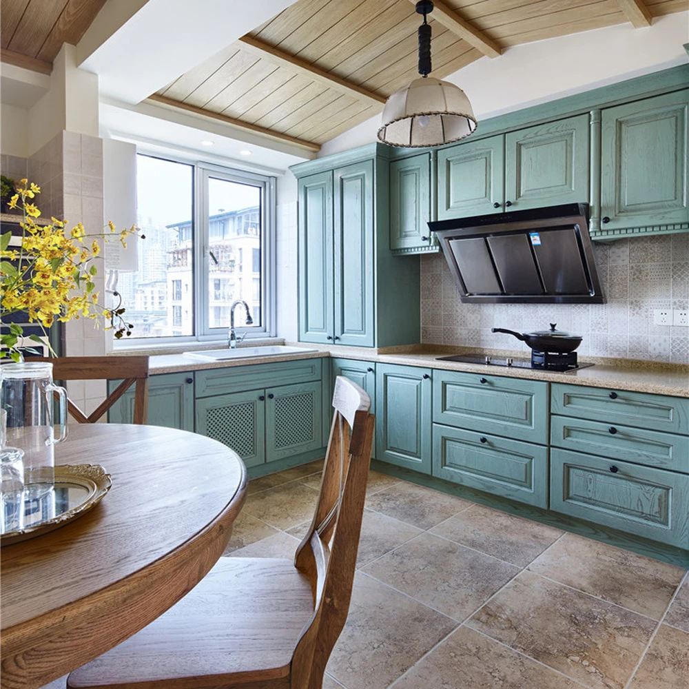 Solid Oak Wood Modern Exquisite Shaker Modular Kitchen Kitchen Cabinets White series Full Set For Wholesale kitchen factory
