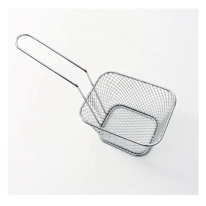 Heat-Resistant Stainless Steel French Fries Basket Deep Potato French Fries Baskets for Kitchen Fried Basket