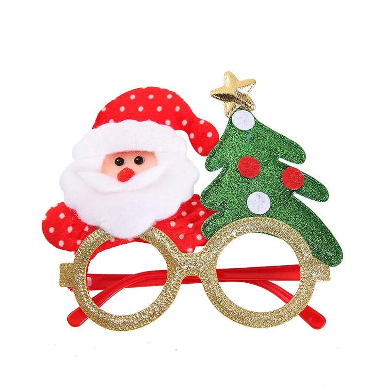 Wholesale small MOQ family used Christmas party decoration supplies cartoon Christmas father glasses decorative wearing in bulk