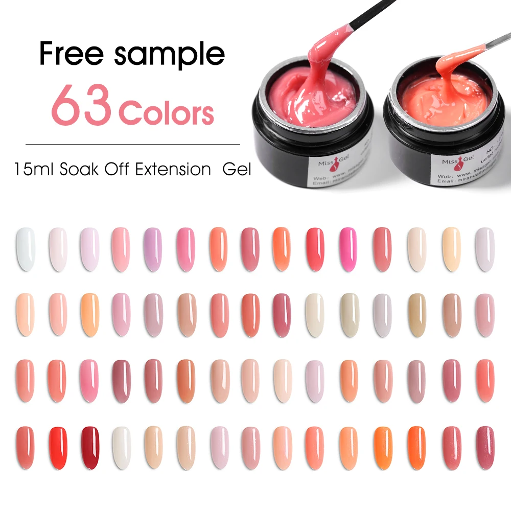 Missgel 63 Color Medium Viscosity UV Camouflage Sculpting Gel De Construction Hard Gel Nail Extension