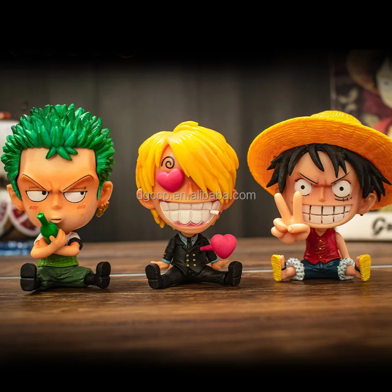 9CM 15 styles Hot-selling Anime One Pieces Q Zoro Model Decoration Cartoon One Pieces Big head Luffy Action Figure for kids