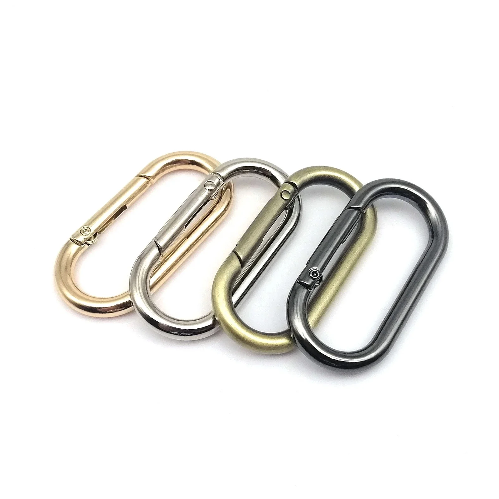 Oval Spring O Ring Openable Leather Bag Handbag Strap Buckle Connect Keyring Pendant Key Dog Chain Snap Clasp Clip Carabiner