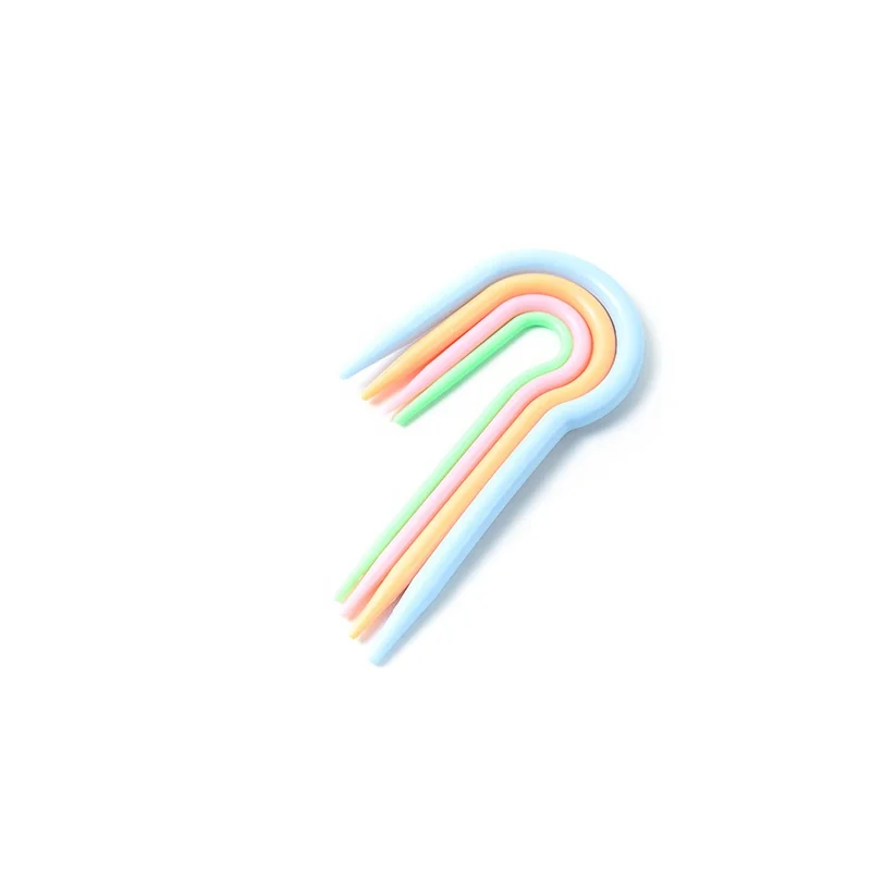 4PCS/set Big Scarf Sweater Knitting Needles Handcraft Plastic Twist Curved U Shape Knitting Needles