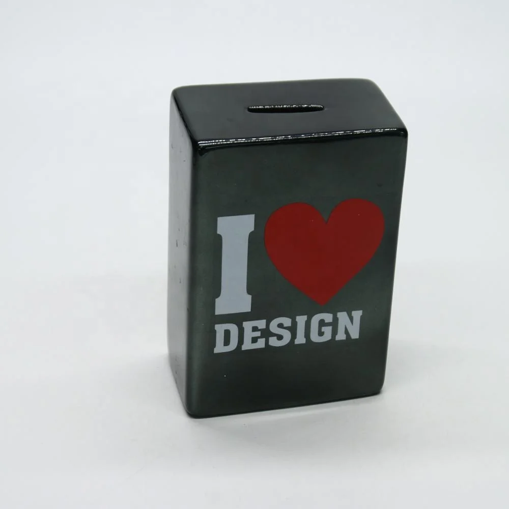 cube cuboid customized gift colored ceramic piggy money bank