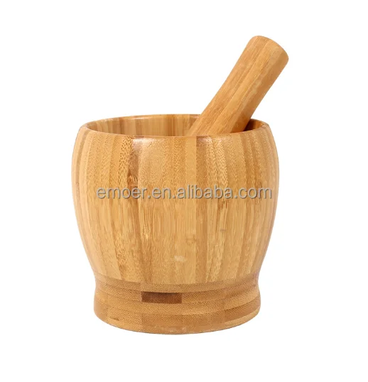 bamboo Wood Mortar and Pestle
