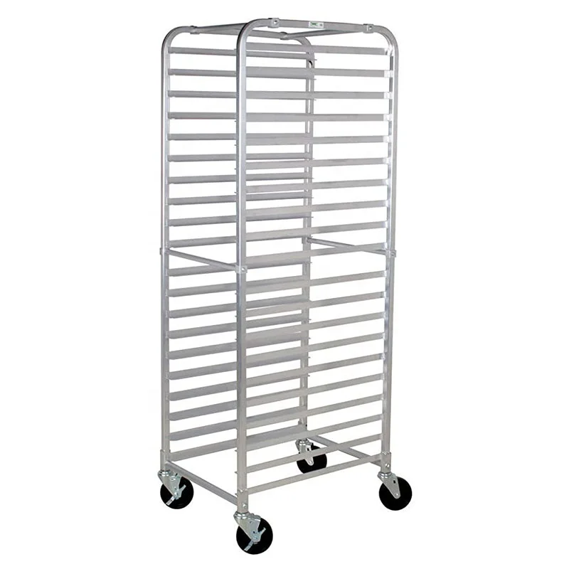 Stainless Steel display rack Double Tray Kitchen Bakery Trolley Rack 15 Tiers Hotel