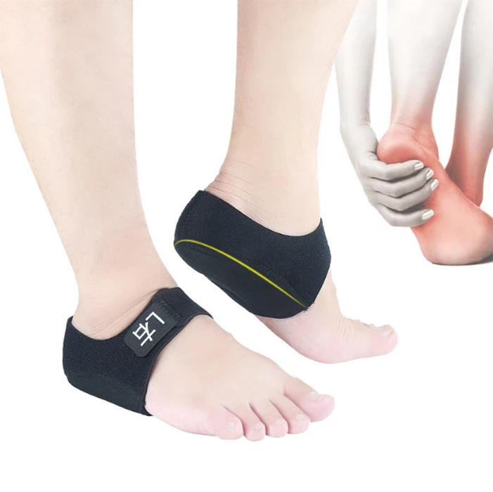Plantar Fasciitis Therapy Wrap Heel Foot Pain Arch Support Ankle Brace Insole Orthotic Black Arch Sleeve and Black Heel Wrap