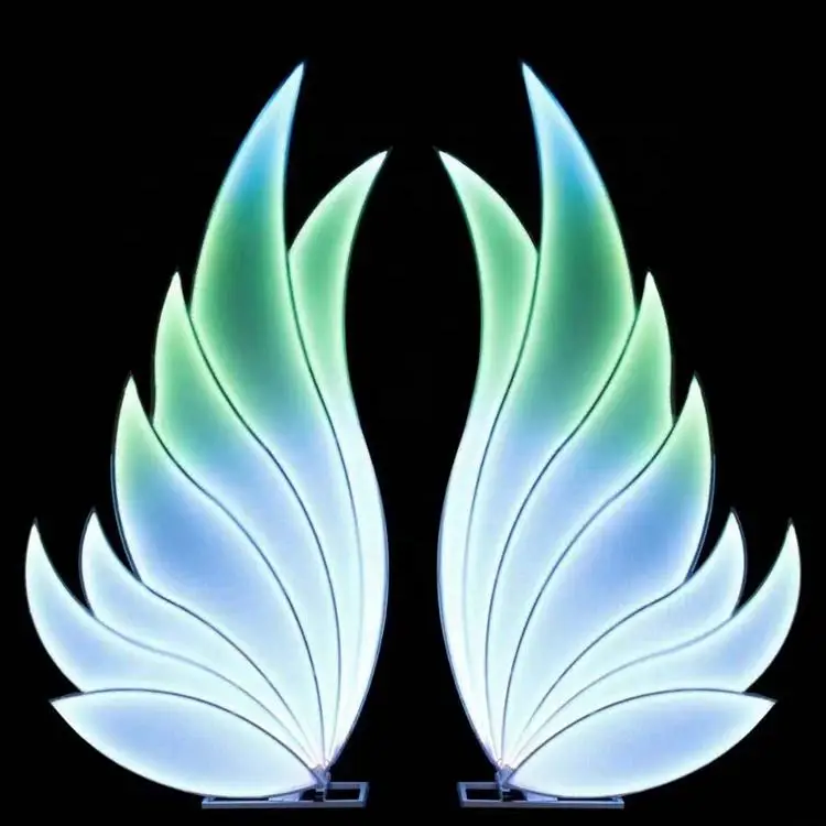 Latest Led Wings Of Holy Flame Background Stage Decoration For Wedding
