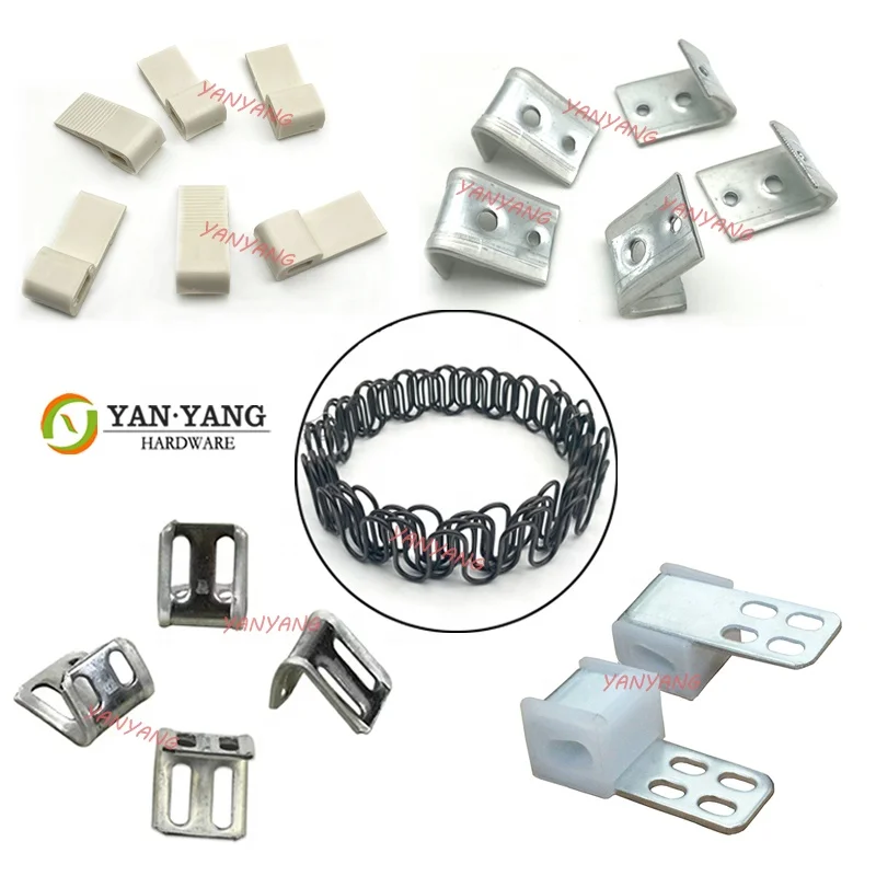 Yanyang sofa spring clamp durable quality fastener four holes plastic covered sofa clips for furniture