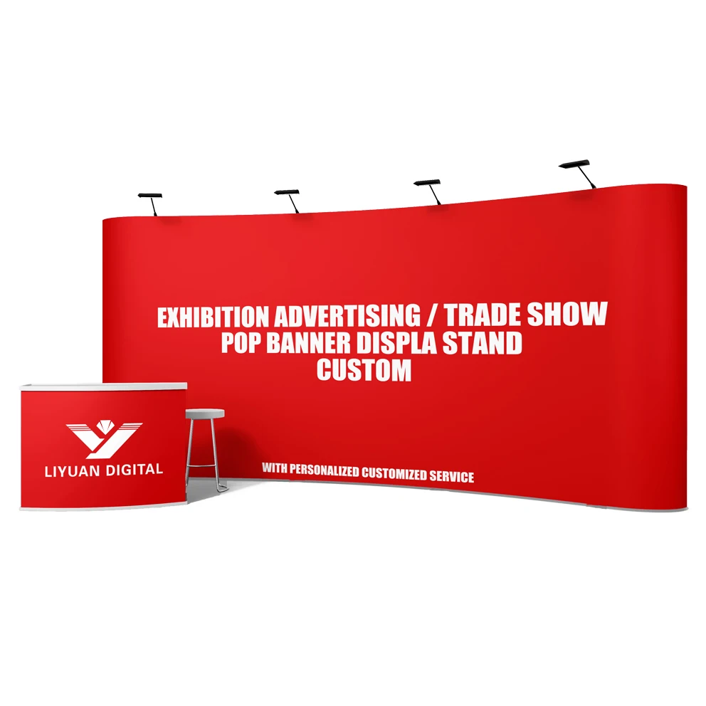 Personalized Custom Any Size Business Backdrop Tension Fabric Thermal Transfer Printing Pop Banner For Commercial Events