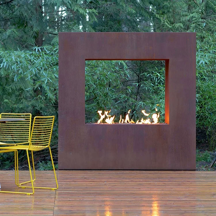 Открытый камин из нержавеющей стали Corten