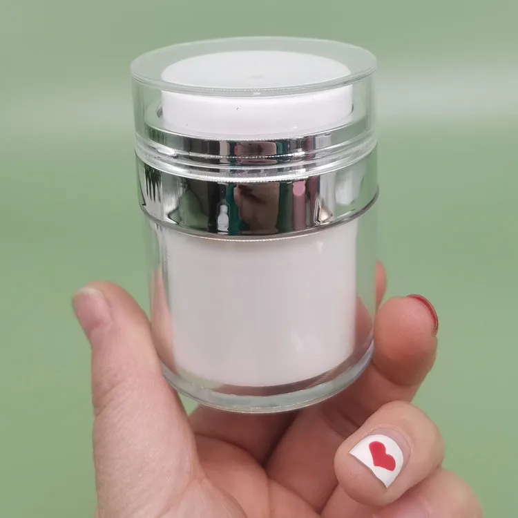 Skin care cream plastic jar airless pump pearl white15g 30g 50g PMMA acrylic plastic emulsion container