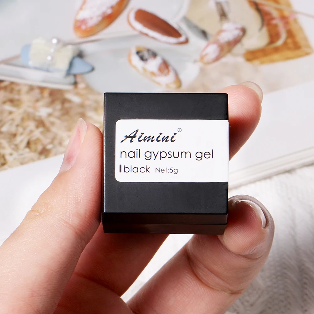 Customized wholesale 3D gypsum gel mat painting no sticky color nail gel 5g square jar drawing gel