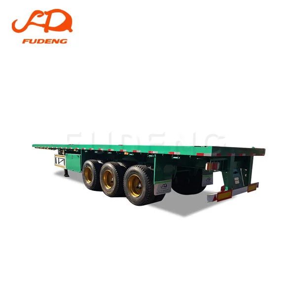 3 Axles 40 feet 20ft 40ft Shipping Container Flat Bed Flatbed Semi Trailer for Sale