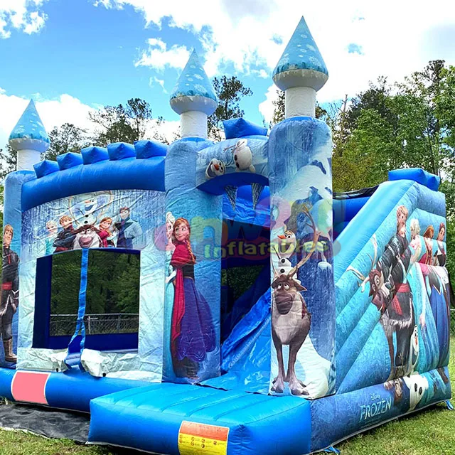
kids elsa commercial freeze theme bouncy water slide frozen bounce house inflatable jumping castle 