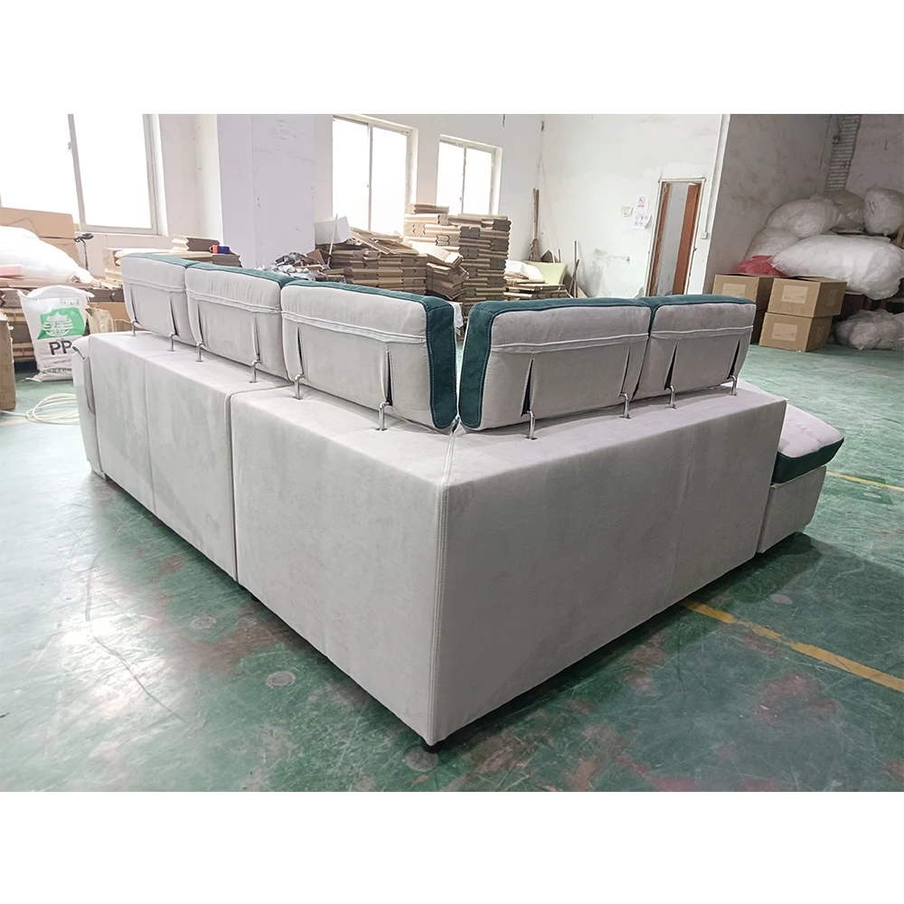 Dongguan Tianhang furniture factory the latest design of three people sitting living room sofa gray sub-color fabric sofa bed